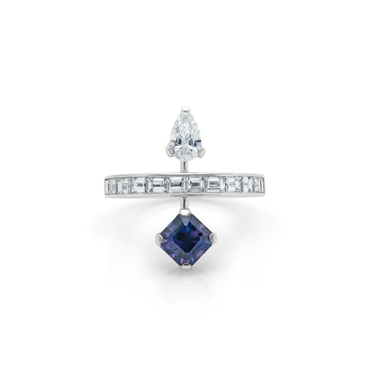 Diamond & Violet Sapphire Ring