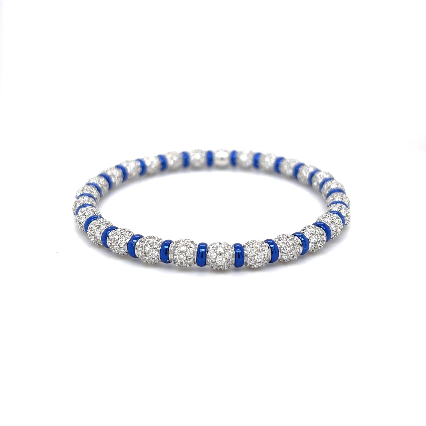 18k Blue Gold Full Pave White Diamond Bracelet