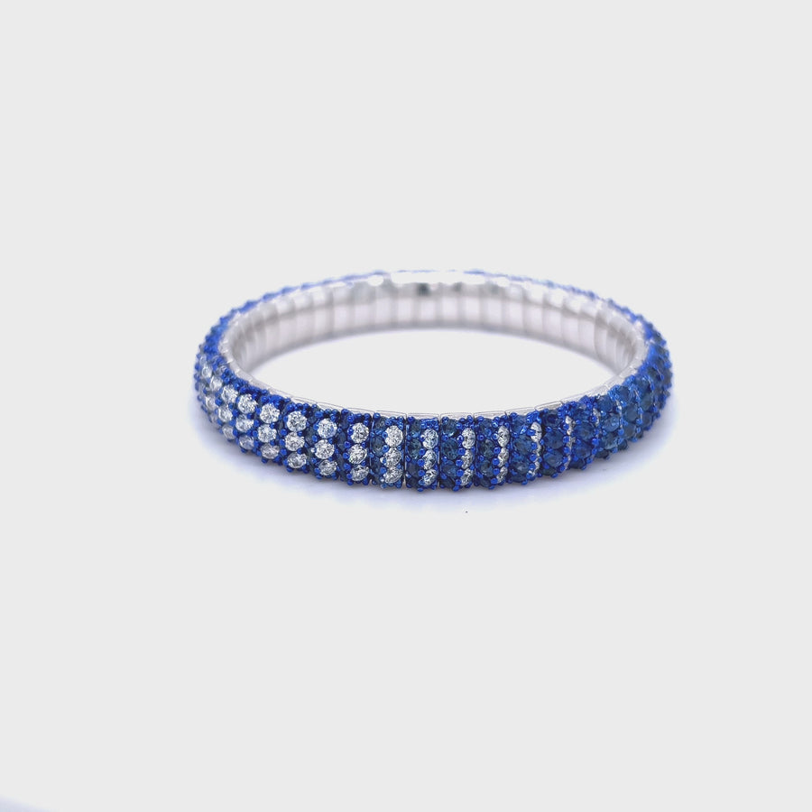 Patented 18k Gold - Diamond & Sapphires FlashSet Bracelet
