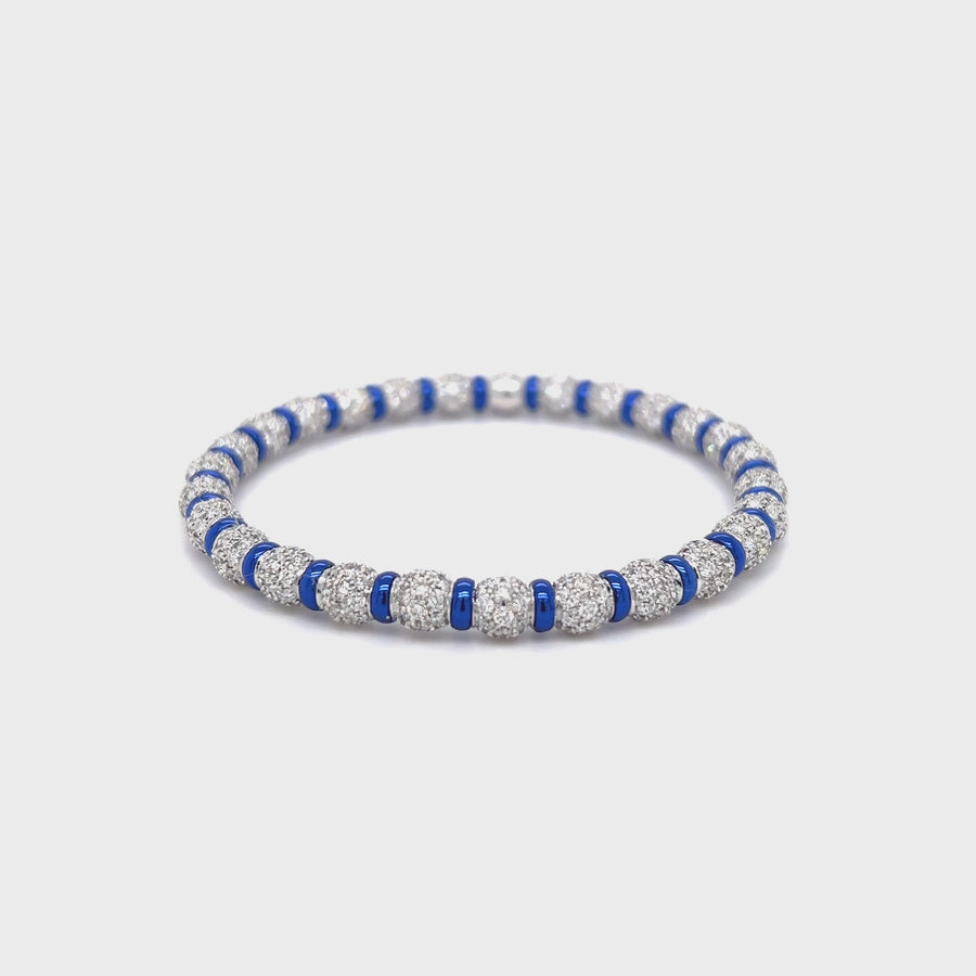 18k Blue Gold Full Pave White Diamond Bracelet