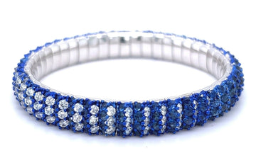 Patented 18k Gold - Diamond & Sapphires FlashSet Bracelet
