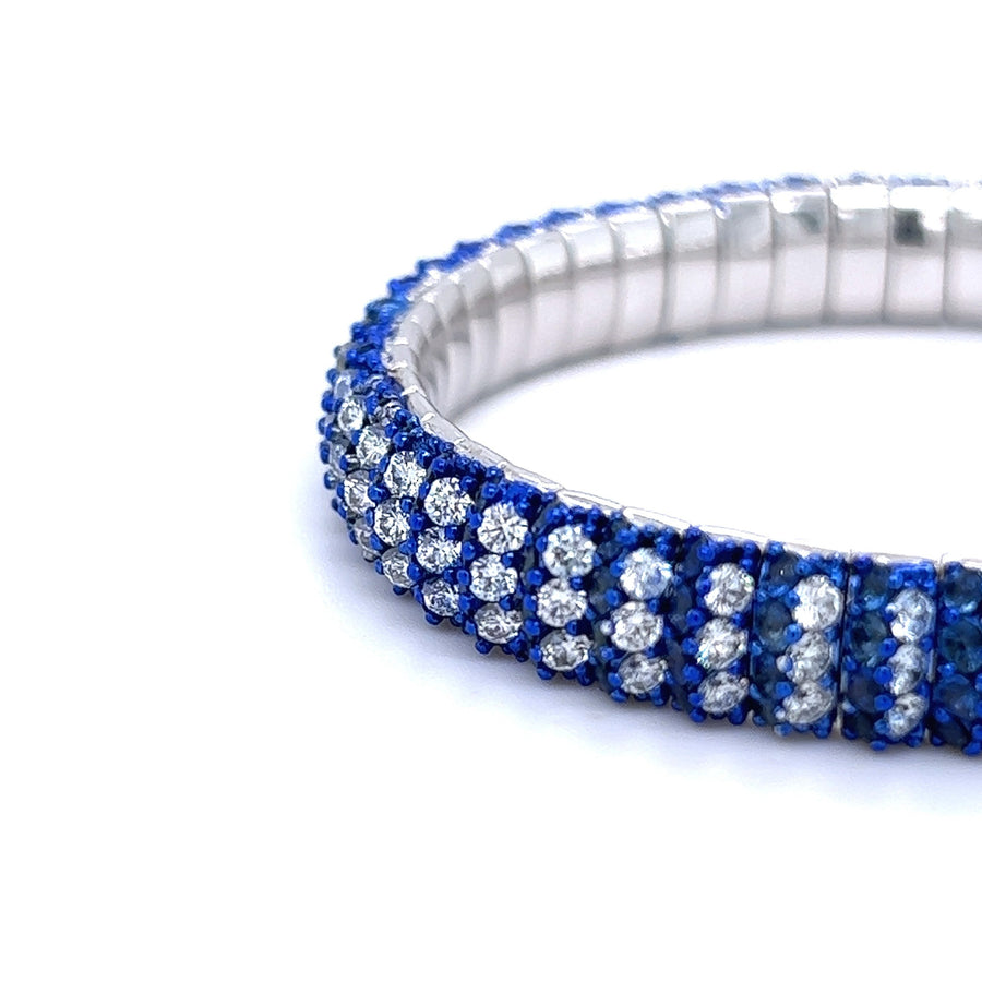 Patented 18k Gold - Diamond & Sapphires FlashSet Bracelet